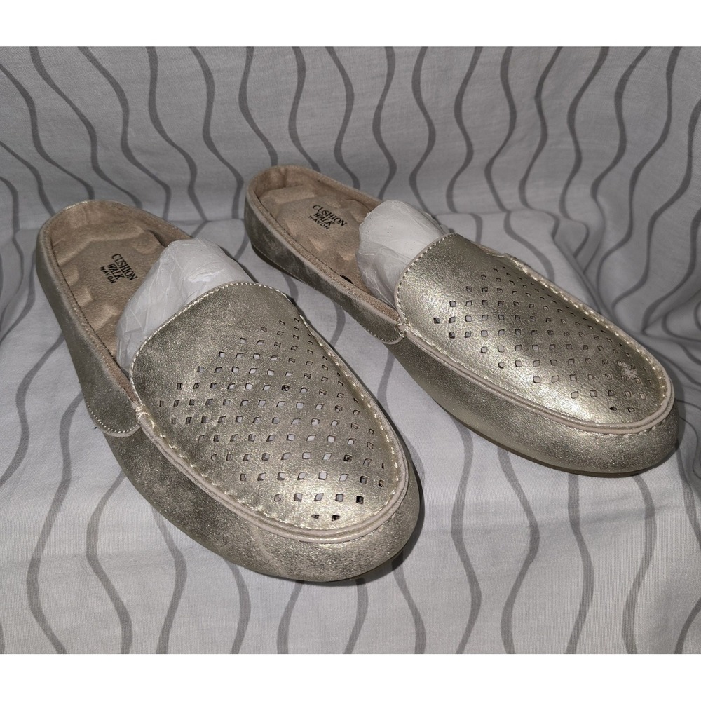 Cushion Walk by Avon Women's Gold Slip On Flats Size 9 NEW Comfortable Mules